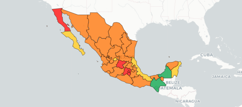 Casos confirmados de coronavirus en México por estado (al 6 de enero)