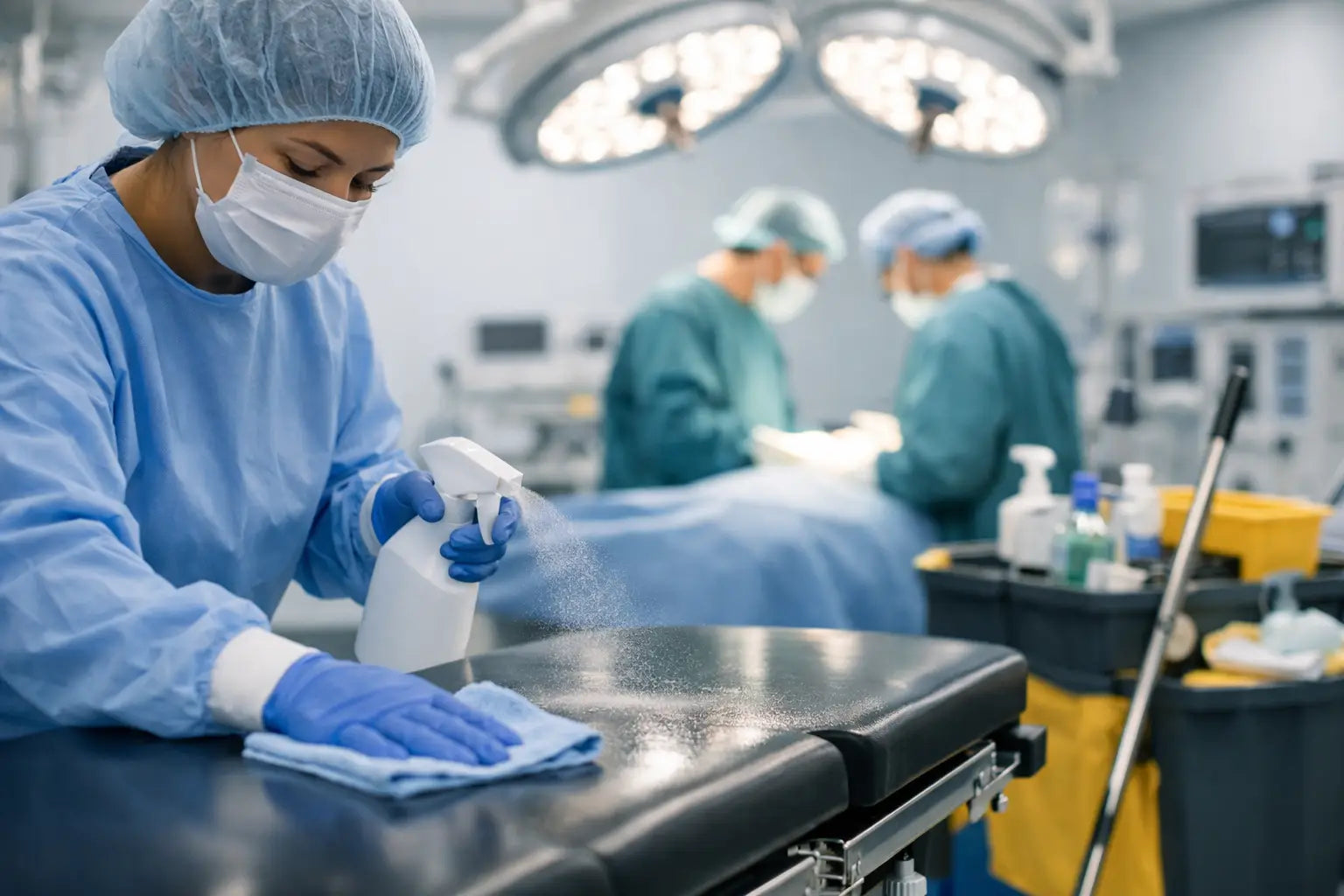 Limpieza hospitalaria para una operación segura