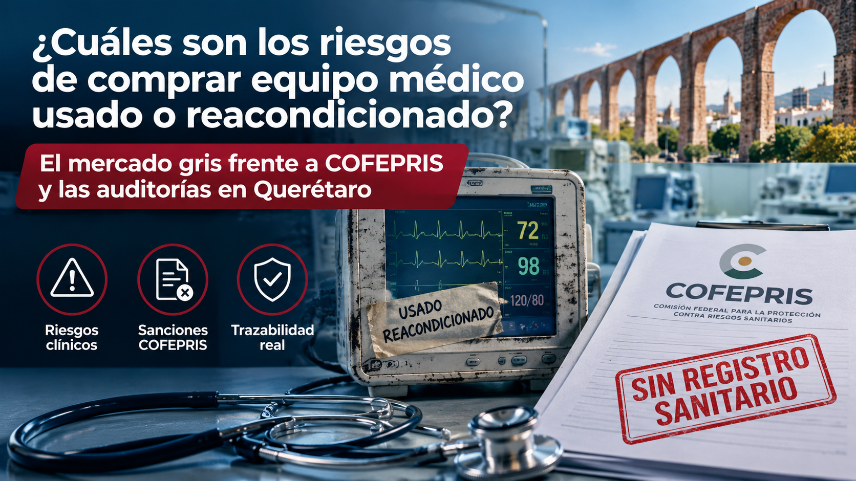 ¿Cuáles son los riesgos de comprar equipo médico usado o reacondicionado?