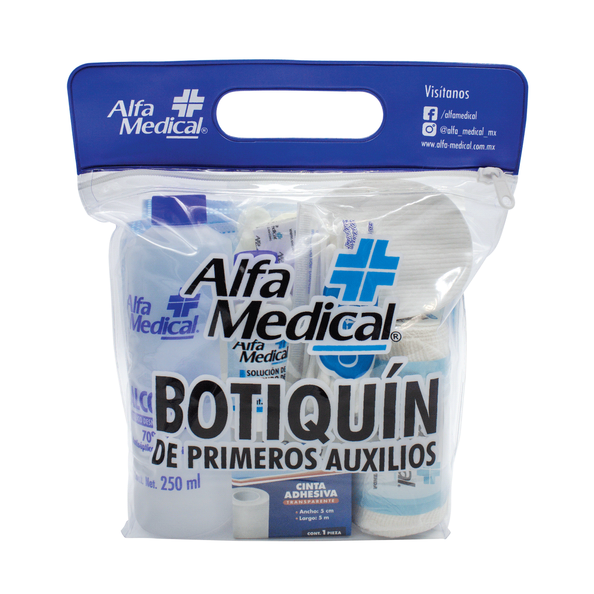 ALFA MEDICAL | BOTIQUIN DE PRIMEROS AUXILIOS / GRANDE 38 pz