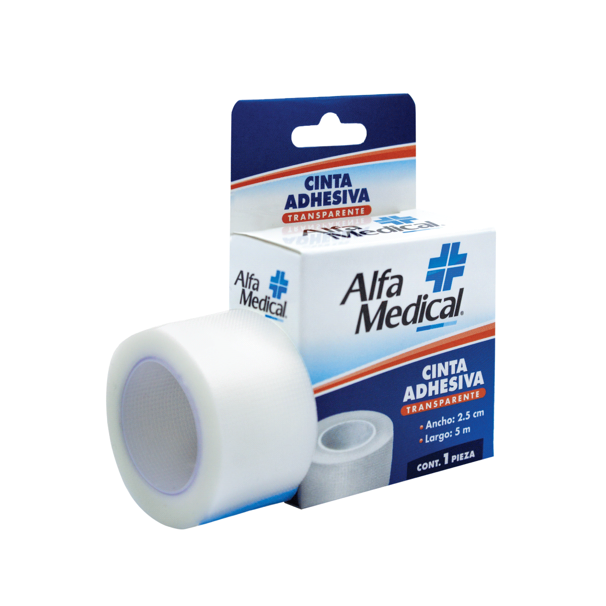 ALFA MEDICAL | CINTA ADHESIVA / TRANSPARENTE 2.5 CM X 5 M / 24 PZ