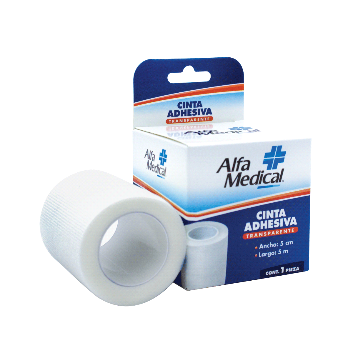 ALFA MEDICAL | CINTA ADHESIVA / TRANSPARENTE 5 CM X 5 M / 12 PZ