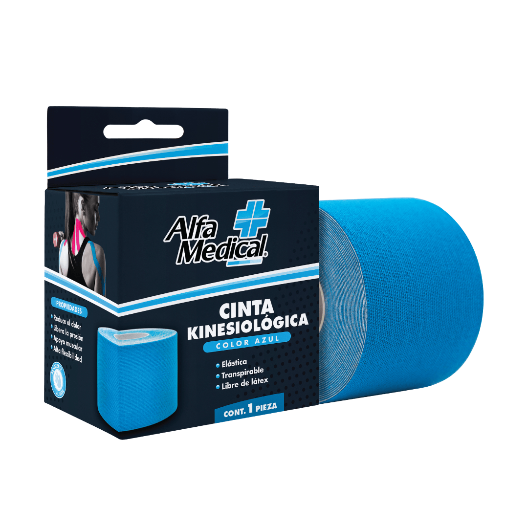 ALFA MEDICAL | CINTA KINESIOLOGICA / AZUL  5 CM X 5 M / 12 PZ