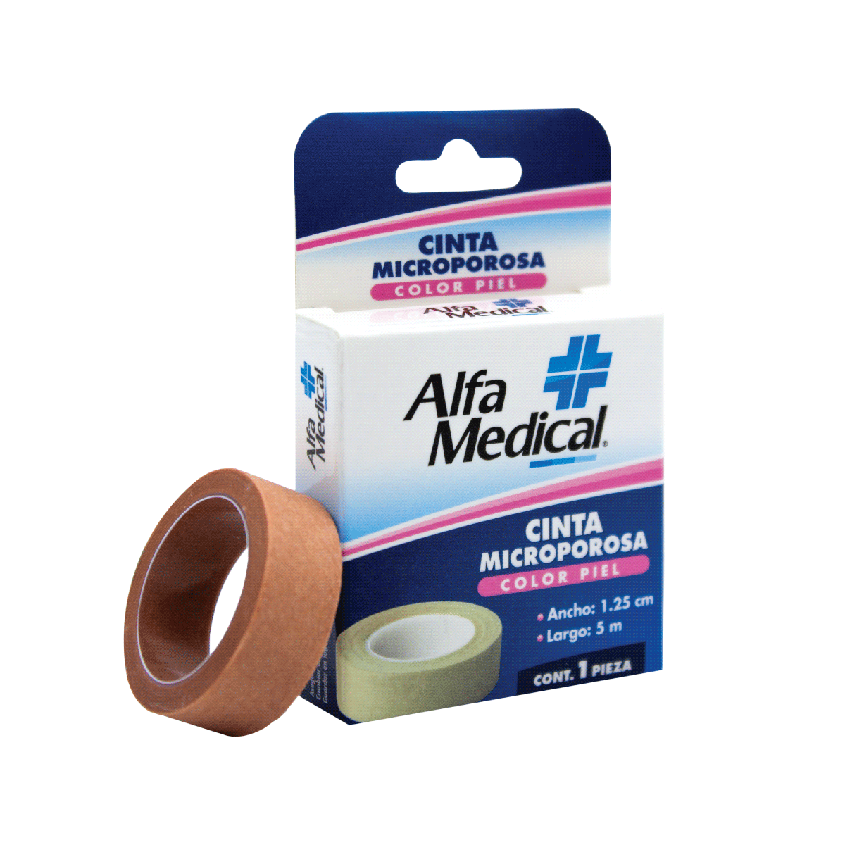 ALFA MEDICAL | CINTA MICROPOROSA / PIEL 1.25 CM X 5 M / 24 PZ