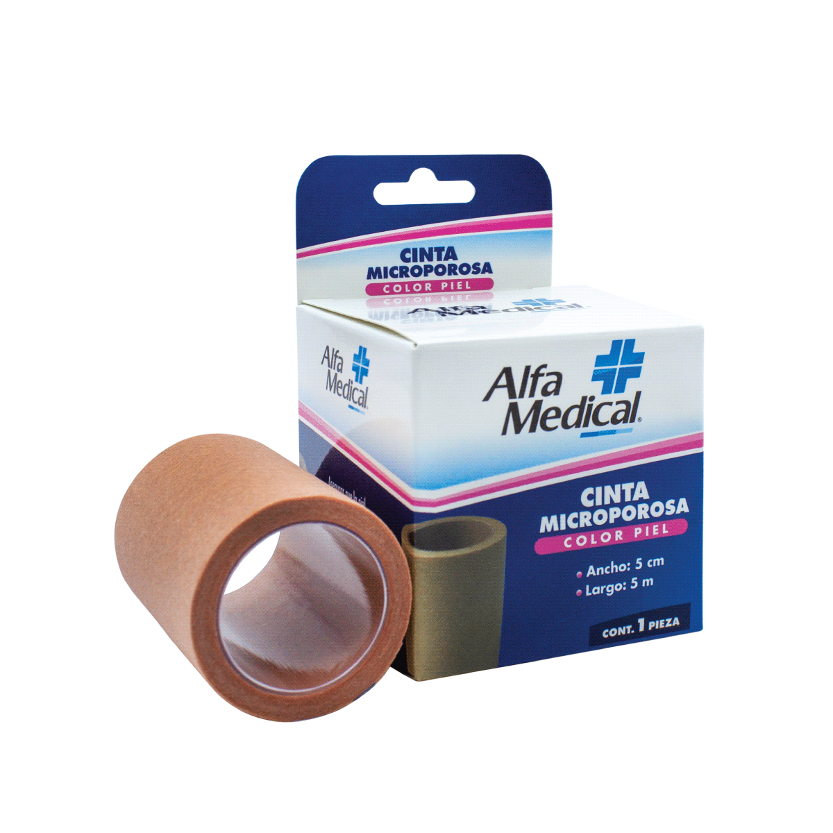 ALFA MEDICAL | CINTA MICROPOROSA / PIEL 5 CM X 5 M / 12 PZ