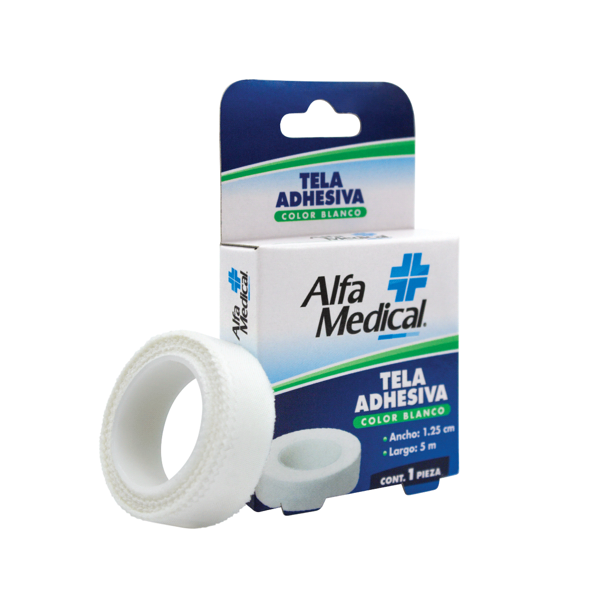 ALFA MEDICAL | TELA ADHESIVA / BLANCA 1.25 CM X 5 M / 24 PZ