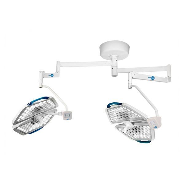 Lampara de cirugia led con 2 campanas de techo