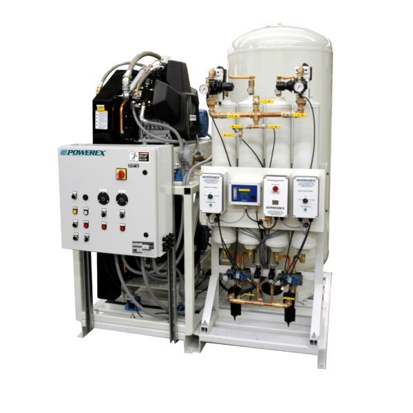 Compresor de aire grado medico de 7.5 HP, dúplex 120 Gal
