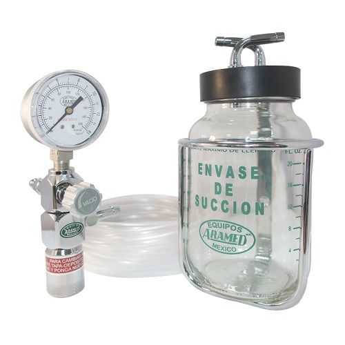 Equipo de succión sencillo 1 litro con aditamento para vacío tipo Puritan