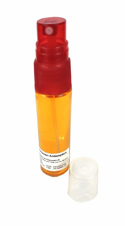 Atomizador 13ml, Alcohol al 70% y Gluconato de Clorhexidina al 0.25%