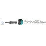 Flujometro sencillo para Oxigeno de 0-15 LPM conector tipo AGA MC70 Cat. AGM-FLMEDROTARIGA Arigmed