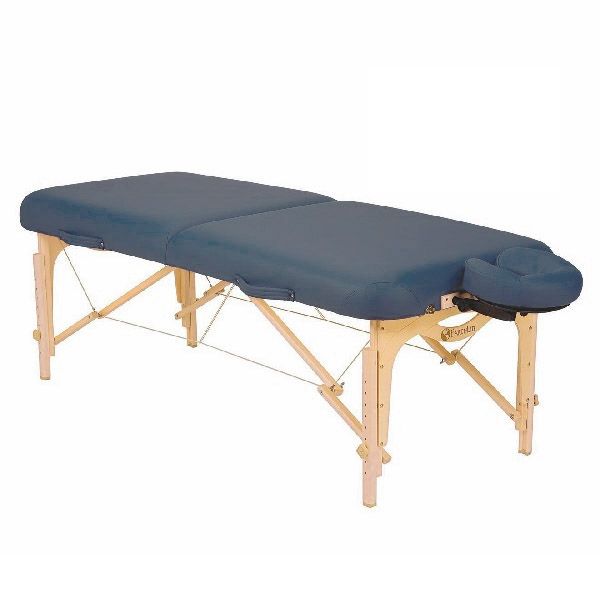 Mesa para tratamiento y masaje plegable SPIRIT II azul místico con soporte para cabeza y bolsa negra Cat. DYN-ESMT1-MB Dynatronics