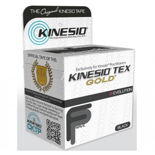Cinta para correccion muscular kinesio gold 5.08 cm x 31.39 metros negro nano-touch Cat DYN-KTGN45125 Dynatronics