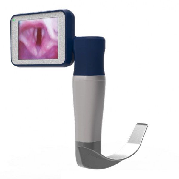Videolaringoscopio portatil rosa con 6 hojas