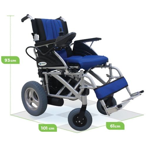 Silla de Ruedas Eléctrica Mod. 110LA 18 pulgadas color gris/azul Cat. MST-SRE110MS Medistore