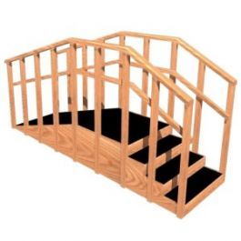 Rampa con escalera recta de madera adulto