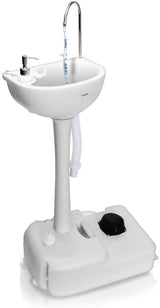 SereneLife SLCASN18 Lavabo portátil para camping, con soporte para toallas y dispensador de jabón, capacidad para 19 L