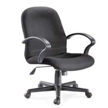 Silla giratoria de respaldo bajo tapizada