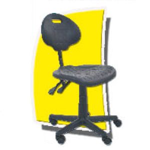 Silla alta de poliuretano color negro
