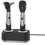 Set de otoscopio y oftalmoscopio recargable de fibra optica con luz LED Cat. CHK-TP312C2 Checkatek