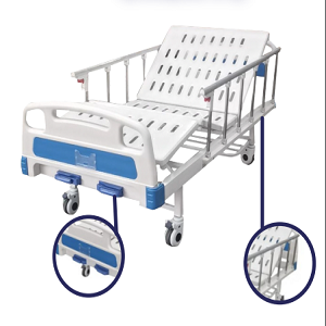 Cama manual de 2 posiciones con barandales