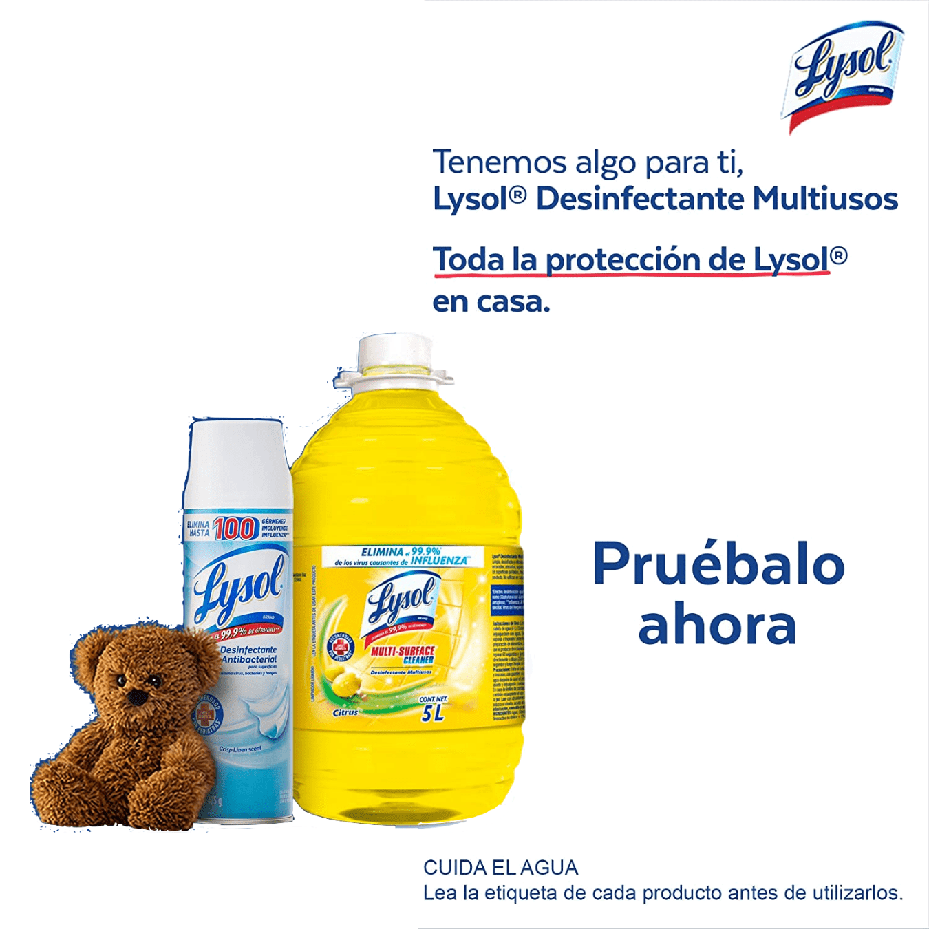 Lysol Desinfectante Multiusos, 5 L (3 Piezas)