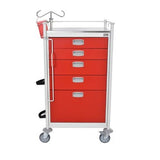 Carro para emergencias (rojo) de 5 cajones
