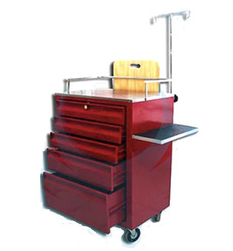 Carro rojo para emergencias de 5 cajones