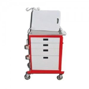 Carro rojo para emergencias de 4 cajones