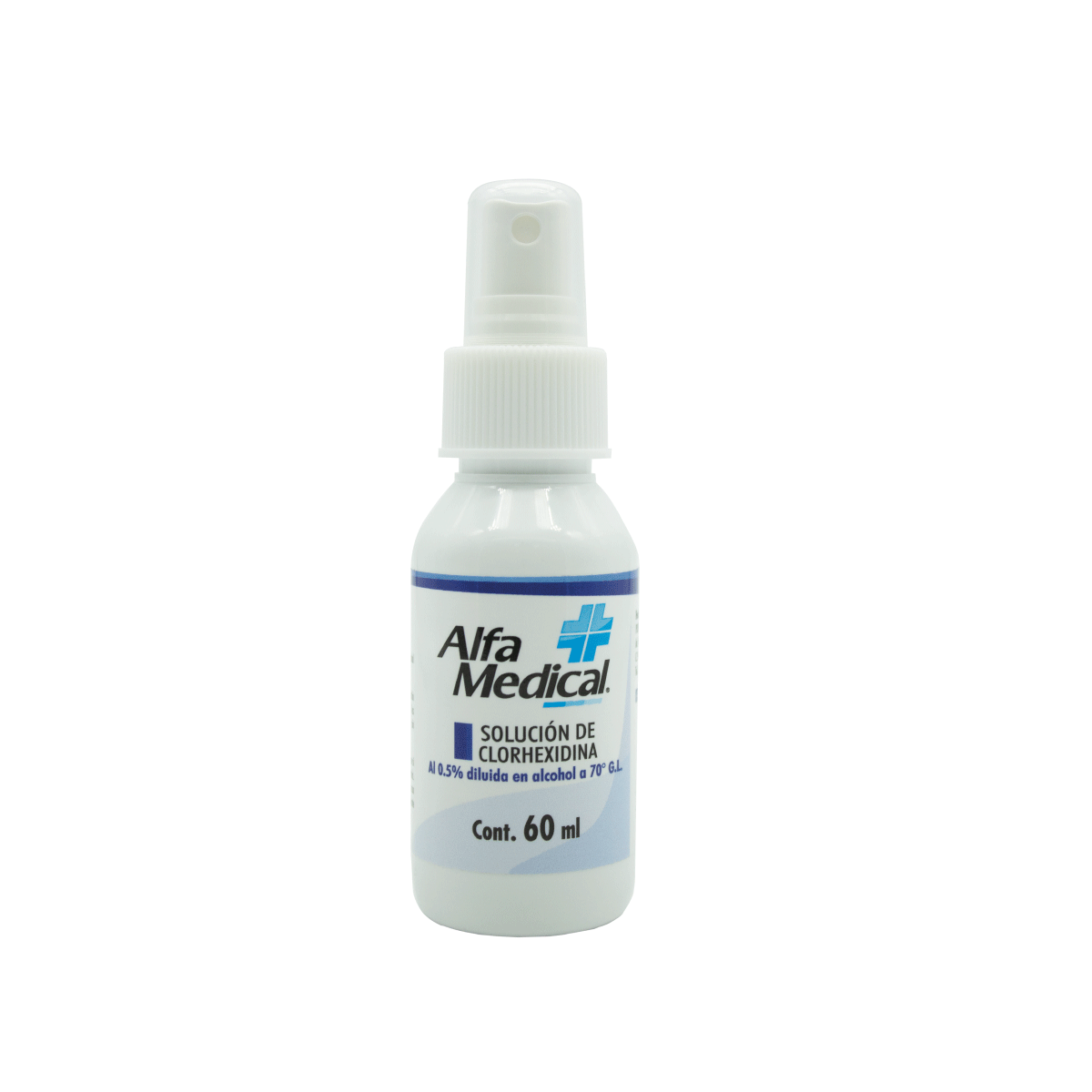 ALFA MEDICAL | SOLUCION DE CLORHEXIDINA AL 0.5% / 60 ML / 48 PZ