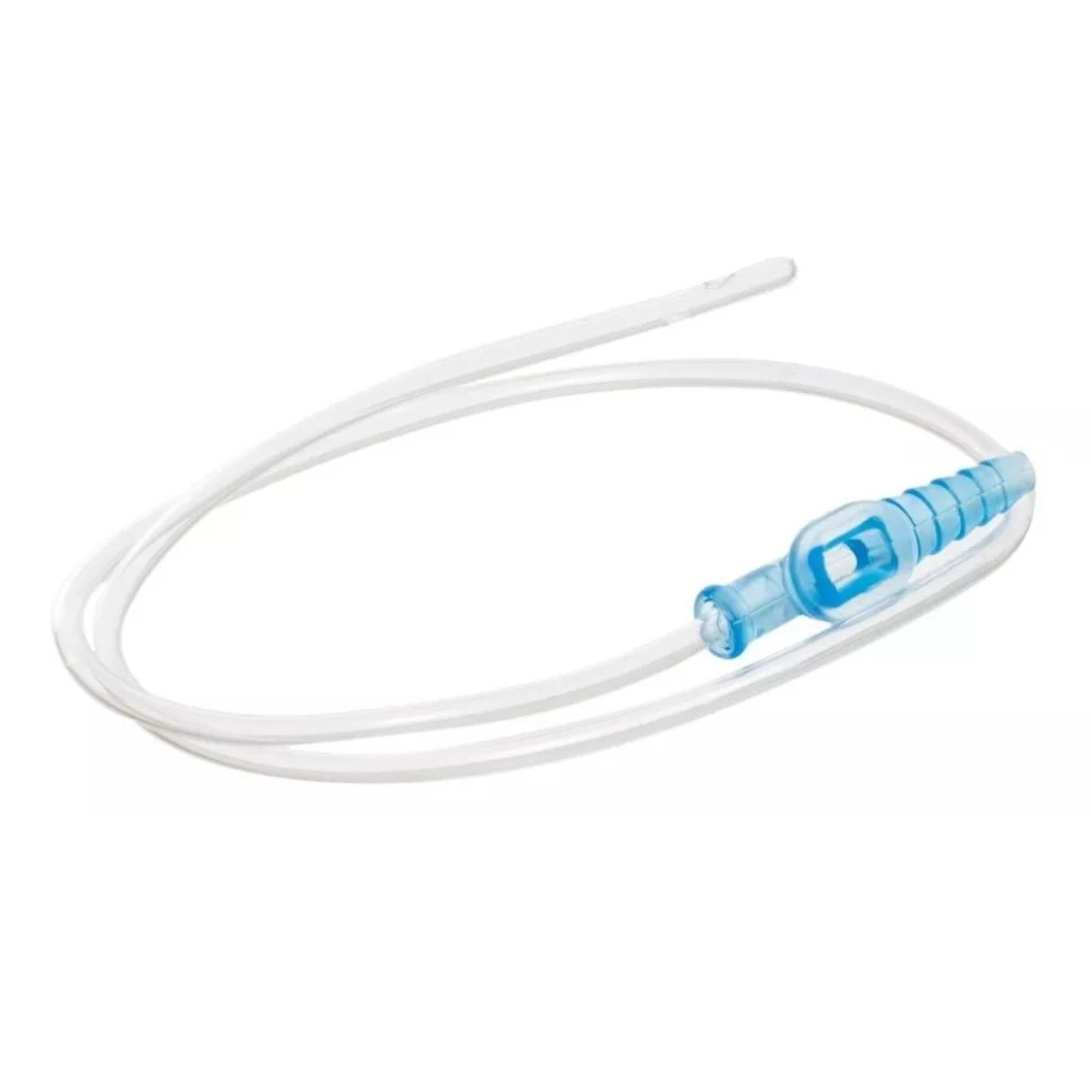 Canula hospitalaria para succión de flemas SILICEO, flexible, 14 Fr, instrumental quirúrgico de siliceo, para procedimientos médicos.