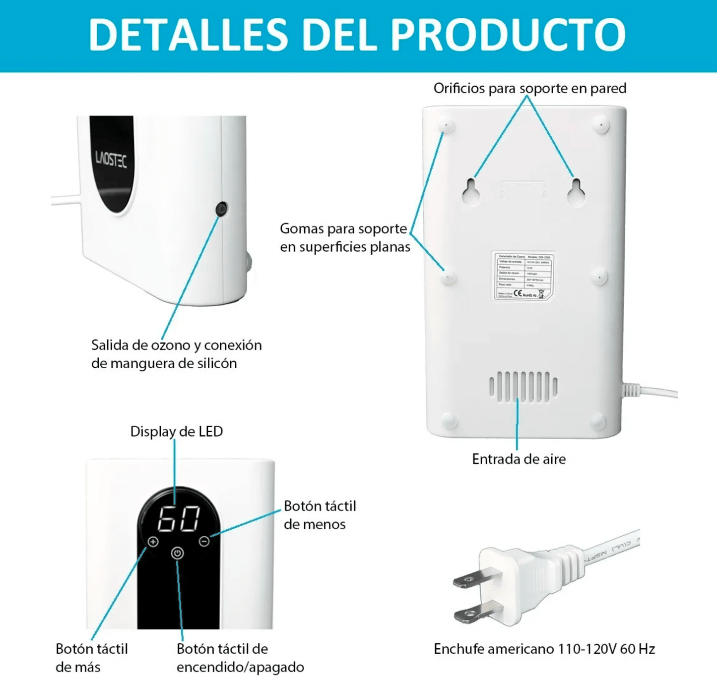 Generador De Ozono Doméstico LAOSTEC