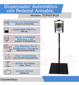 Pedestal Con Despachador Dispensador De Gel Automático V3