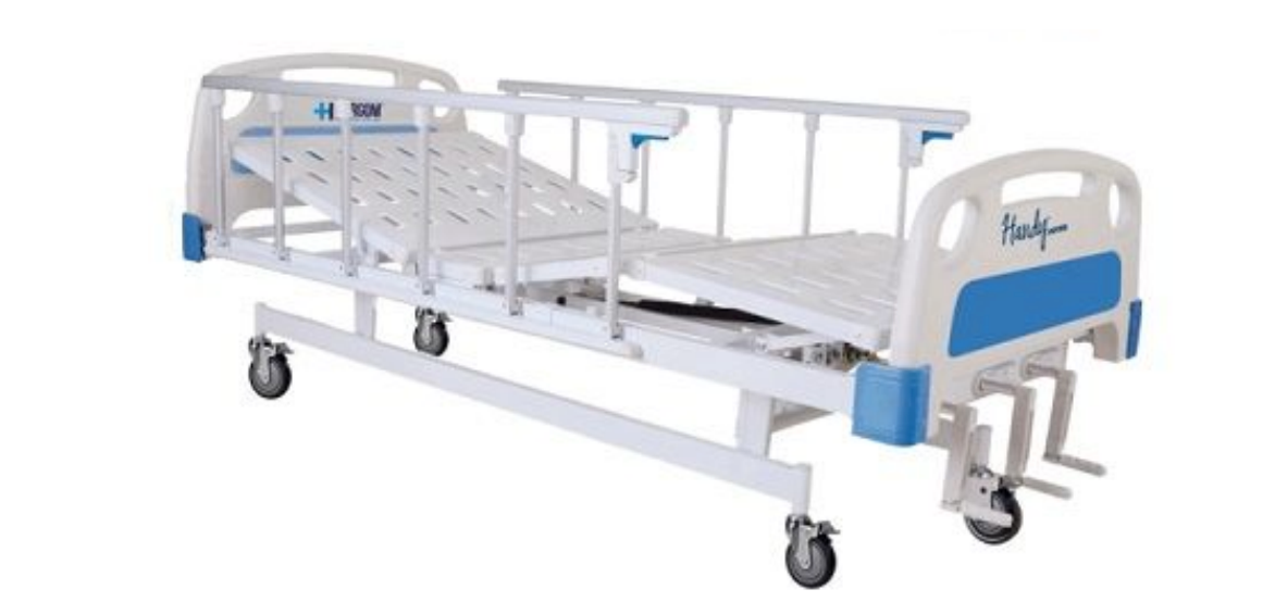 Cama Hospitalaria manual con 3 manivelas con base Semisolida marca HANDY