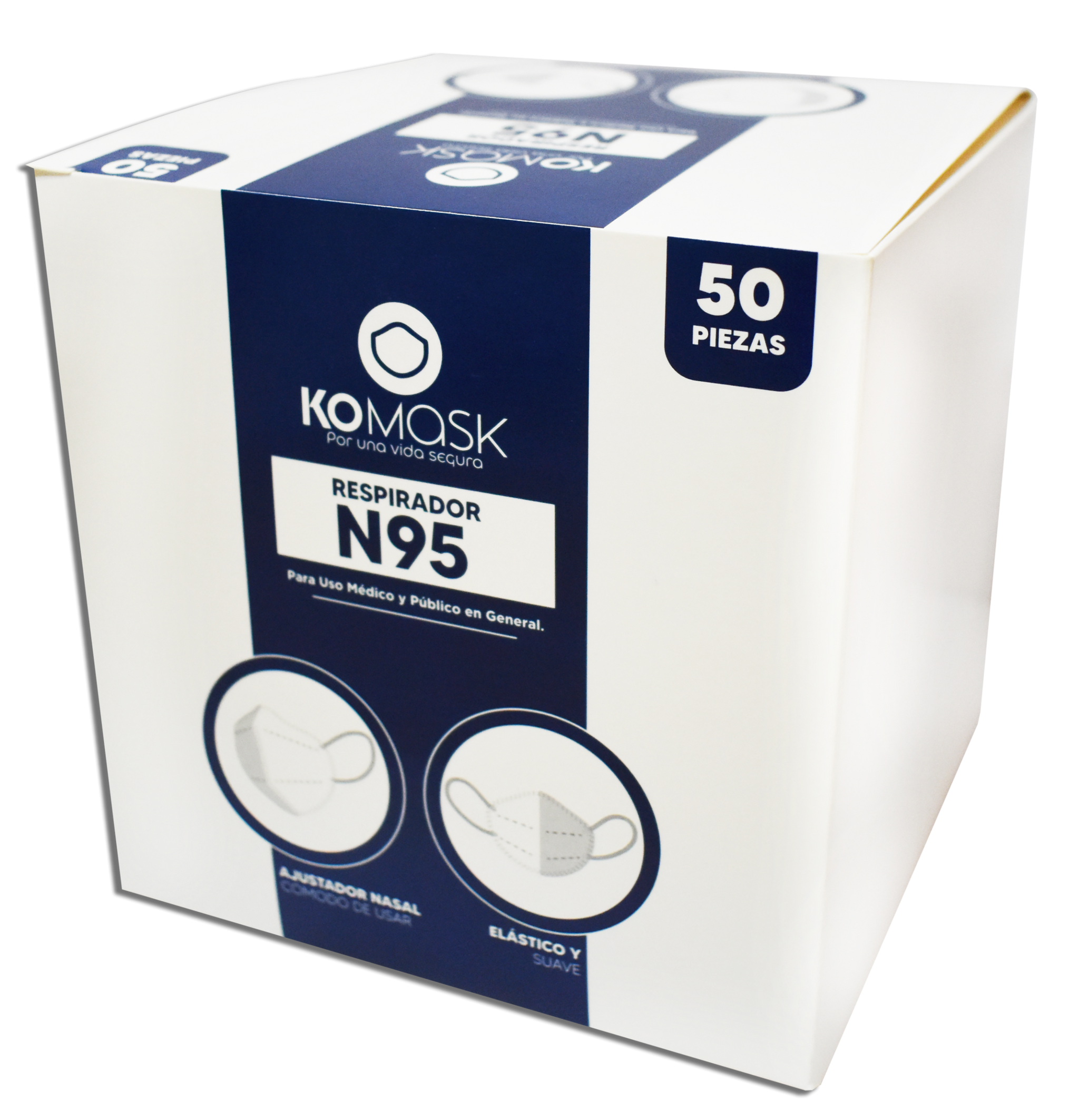 Cubrebocas N95 3 capas de uso diario KOMASK 1,000 piezas
