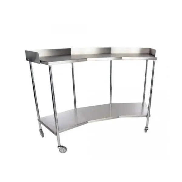 Mesa Riñón Cromada Con Entrepaño