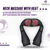Masajeador de cuello y hombros DC-eterus con calor, muestra el dispositivo en uso en un entorno doméstico.