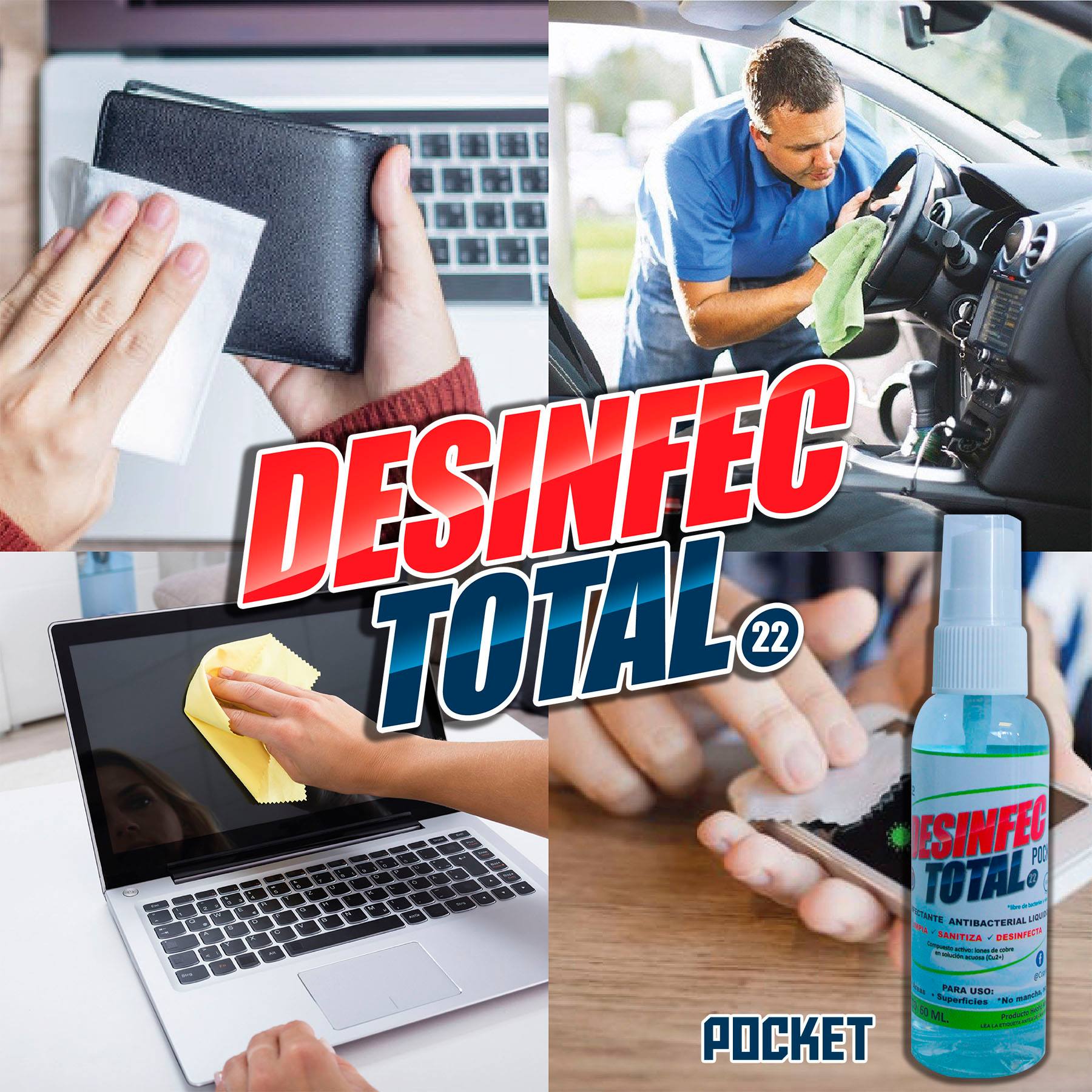 Desinfec Total Aroma Pocket 60ml Con Iones De Cobre Cu2+