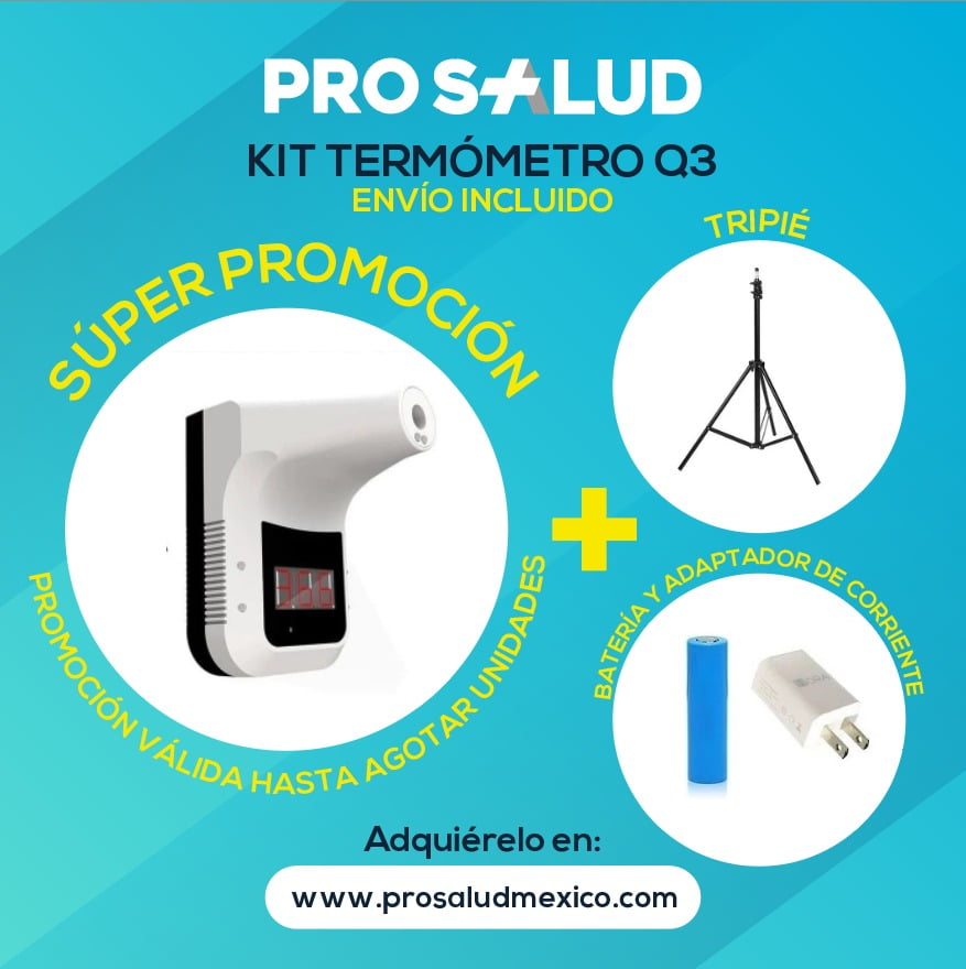 Termometro Q3 - Incluye Tripié, Batería, Adaptador de corriente