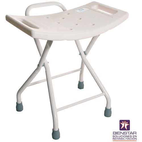 Banco de Acero S/respaldo P/ducha Blanco Plegable 110 Kg