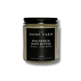 Mantequilla corporal de magnesio de DC-The Home Farm, crema nutritiva para piel suave y relajada, con textura cremosa.