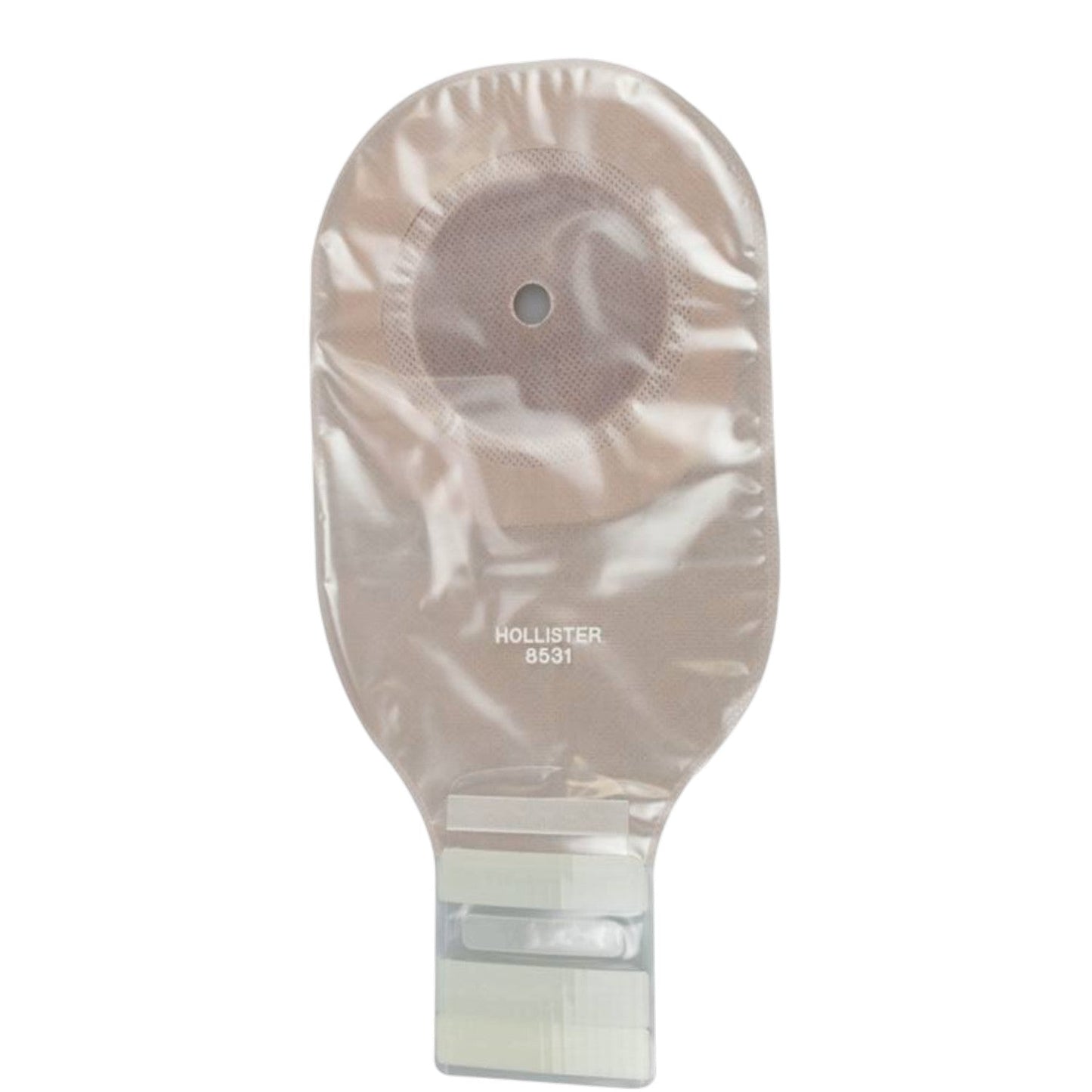 Bolsa Premier Drenable Ultra Transparente de Hollister con marco adhesivo, cierre Lock’n Roll y barrera plana Flextend recortable