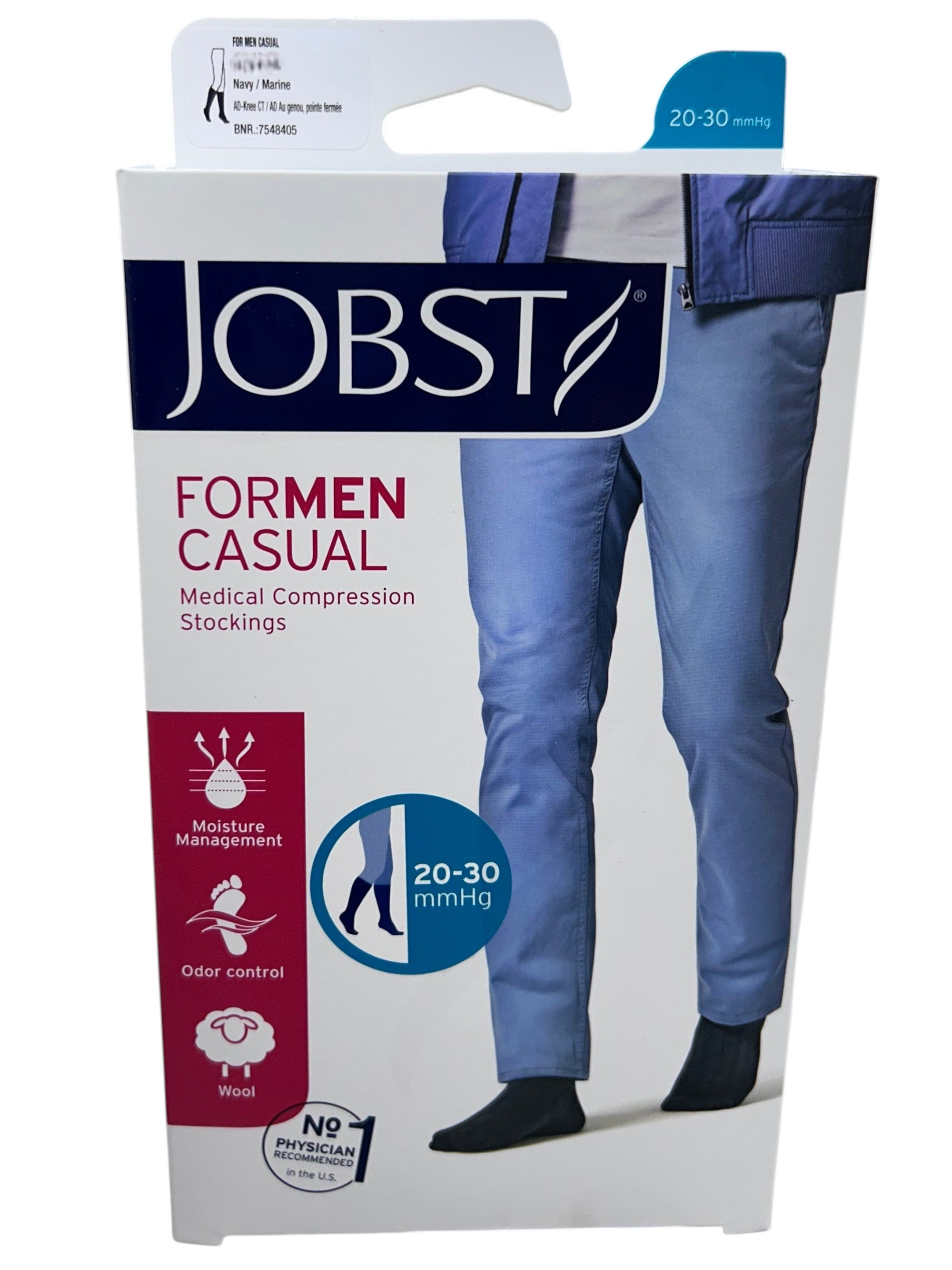 Calcetin caballero casual rodilla compresion 20-30 mm hg punta cerrada