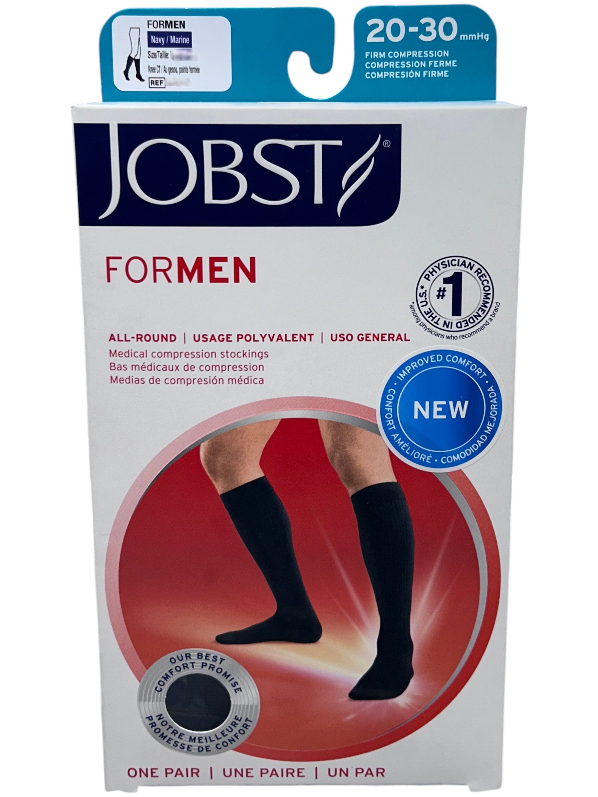 Calcetin caballero rodilla compresion 20-30 mm hg punta cerrada