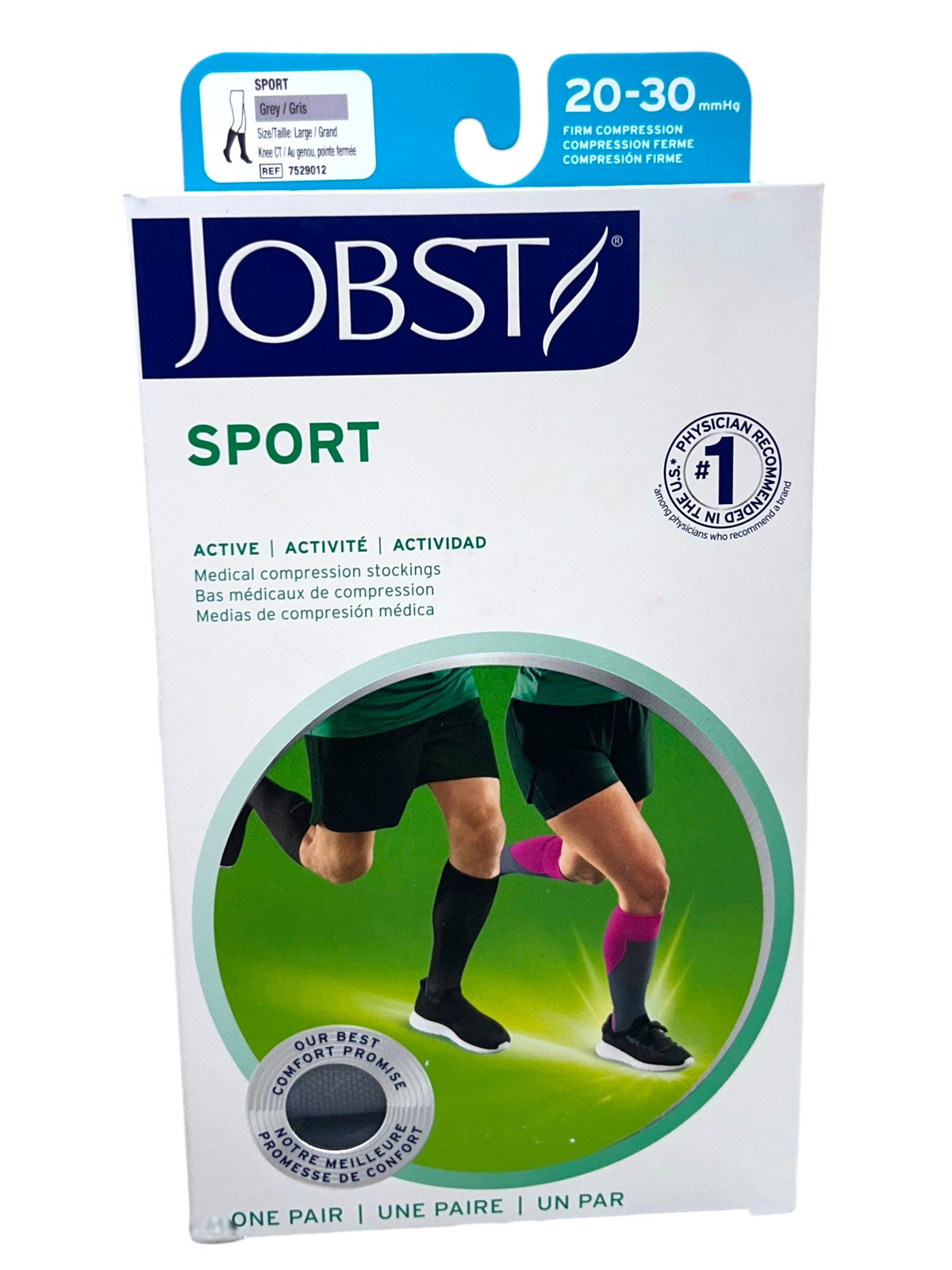 Calcetines deportivos JOBST® de compresión unisex 20-30 mmHg, con diseño ajustado y material transpirable para soporte y comodidad.