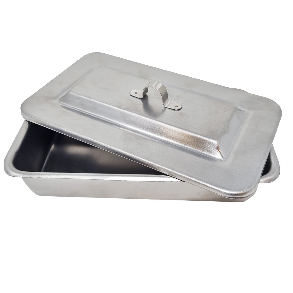 Charola médica hospitalaria Prolar con tapa, tamaño 5x23x13 cm, para soluciones y uso en mobiliario y equipo sanitario.