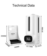 Termómetro K9 Pro Plus dispensador de jabón líquido, 1200ml (Tripié Incluído)
