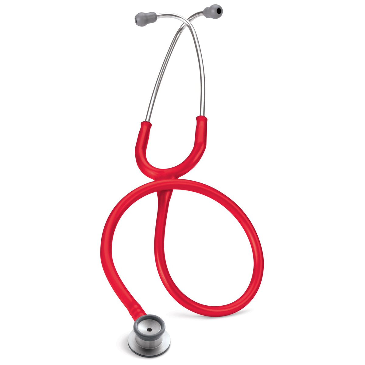 Estetoscopio LITTMANN Classic II Infantil de color rojo, con diagrama en el diafragma y mangueras flexibles para uso pediátrico.