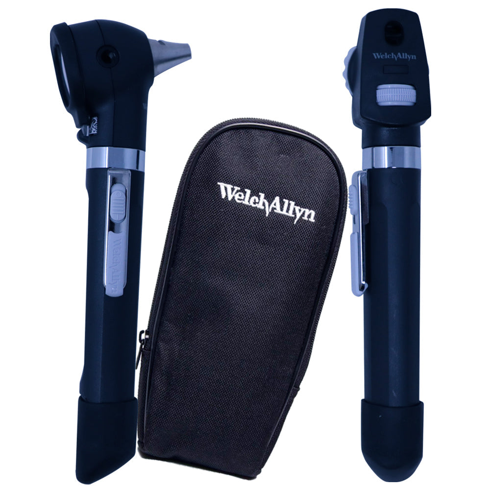 Estuche de diagnóstico Welch Allyn LED de 3 lúmenes en color negro, para instrumentos médicos y diagnósticos.