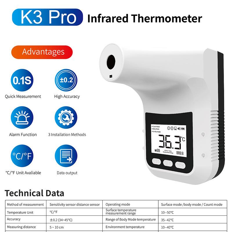Termometro Infrarrojo K3 Pro Kit Tripie y Cargador